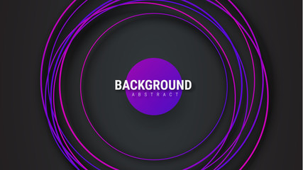 Black vector background with intersecting violet circles.