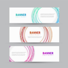 Naklejka premium Template of a white vector banner with abstract circles.