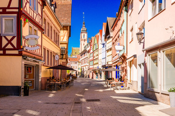 Fototapeta na wymiar Beautiful scenic view of the old town in Tauberbischofsheim - part of the Romantic Road, Bavaria, Germany