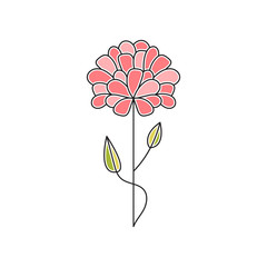 Stem flower line icon