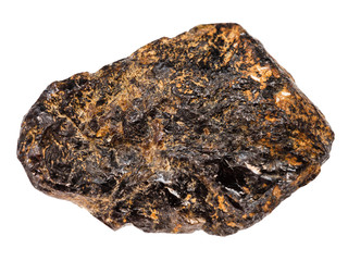 Cassiterite (Tin ore) stone isolated on white