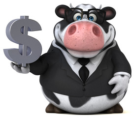 Naklejka premium Fun cow - 3D Illustration