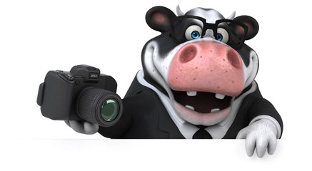 Naklejka premium Fun cow - 3D Illustration
