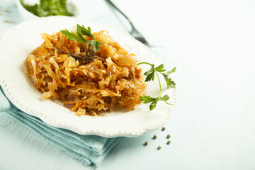Homemade sauerkraut stew with spices