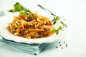 Homemade sauerkraut stew with spices
