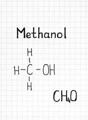 Chemical formula of Methanol.