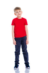 Fototapeta premium Sad little boy