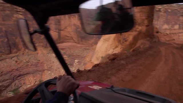 Driving an ATV in a Desert Canyon
