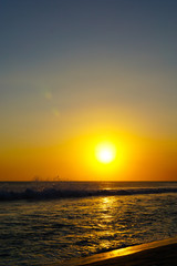 Sunset on Bali beach