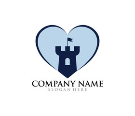 Obraz premium castle fortress stronghold vector icon logo design