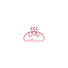 Hot bread icon in line style