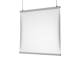 Aluminum snap grip Ceiling Banner poster hanger,Hanging Poster Rails Poster Hanger. 3d render illustration.