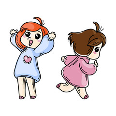 Cute cartoon kids. Vector and illustration.