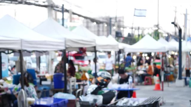 blur scene of street market in town