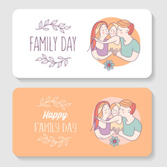 Family day. Happy family.  Vector illustration.
