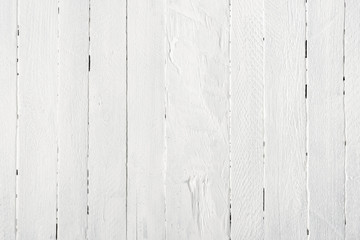 Fototapeta na wymiar White wooden table texture background flat lay top view