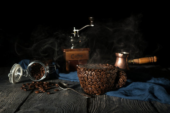 Coffee mill with turka for coffee on the, Stock Video