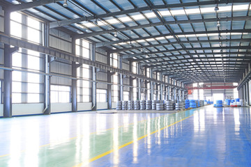 Cold rolled steel strip in the workshop