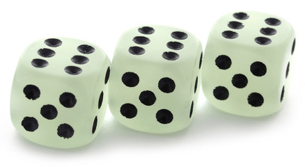 Dice over white background