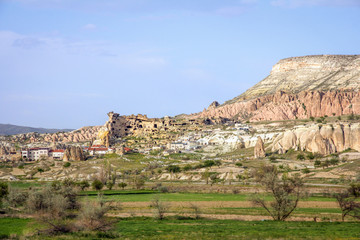 Fototapeta na wymiar Cave town and rocks mountaine valley in Cappadocia, Turkey
