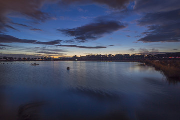 sunset on the lake