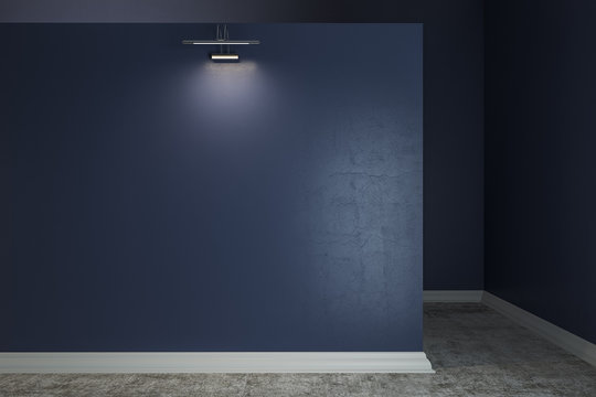 Blank blue wall