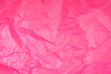Abstract Bright Pink Crumpled Tissue Paper Texture Background