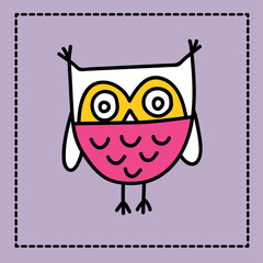 Cute owl doodle illustration