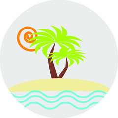 logo, leisure, travel Agency, palm trees, sun, sea