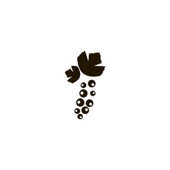 Black currant berry icon. flat design