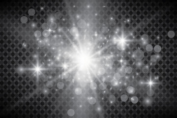 Glowing lights effect, flare, explosion and stars. Special effect isolated on transparent background..