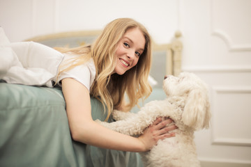 Cuddles with the dog