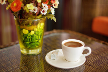 Turkish coffee in cafe