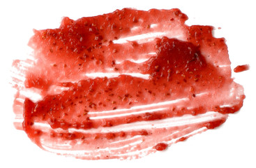 Raspberry jam spread isolated over white background