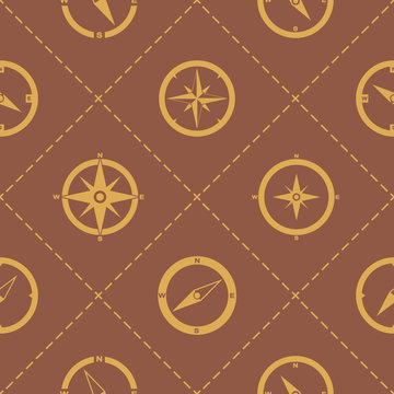 Seamless pattern with compass for your design