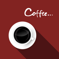 Coffee Cup. Top View Vector Illustration.
