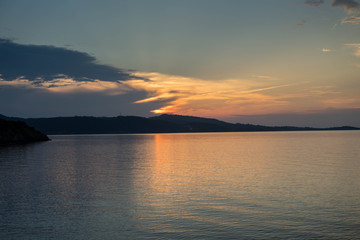 Naklejka premium Sunset over the sea in Xina, Kassandra, Greece