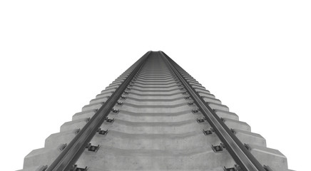 rail road perspective isolated on white