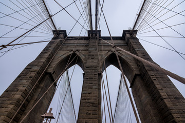 Brooklyn bridge arches and suspension wires