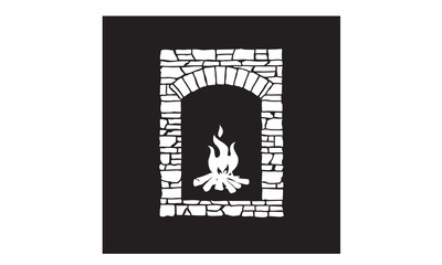 Rustic Bricks Stones Bonfire Furnace Stove Fireplace illustration