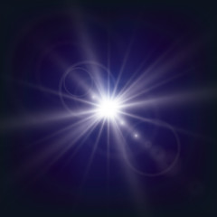 Easy flash. concert lighting on a background of blue background.