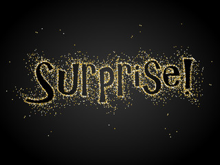 SURPRISE! Gold Glitter Card
