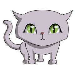 i am so cute meow is a vector image, illustrating a very funny purple cat.