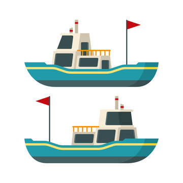 Vector sea boat in flat style