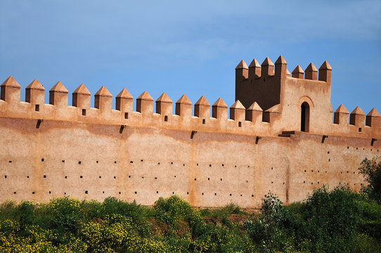 Stadtmauer in Chellah, Marokko