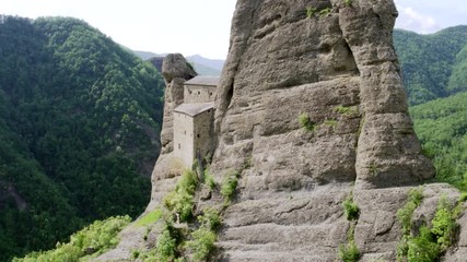 Aerial view of Castello della Pietra - XI century - in Italy