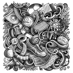 Cartoon vector doodles Football illustration