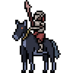 Obraz premium vector pixel art knight medieval