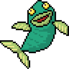 vector pixel art fish dance