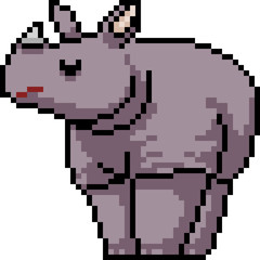 Obraz premium vector pixel art rhinoceros